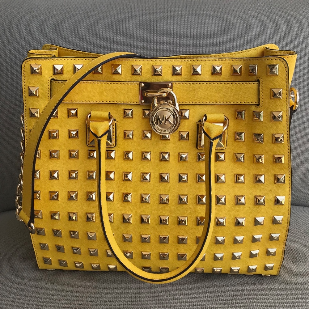 Yellow Micheal Kors Hamilton Tote